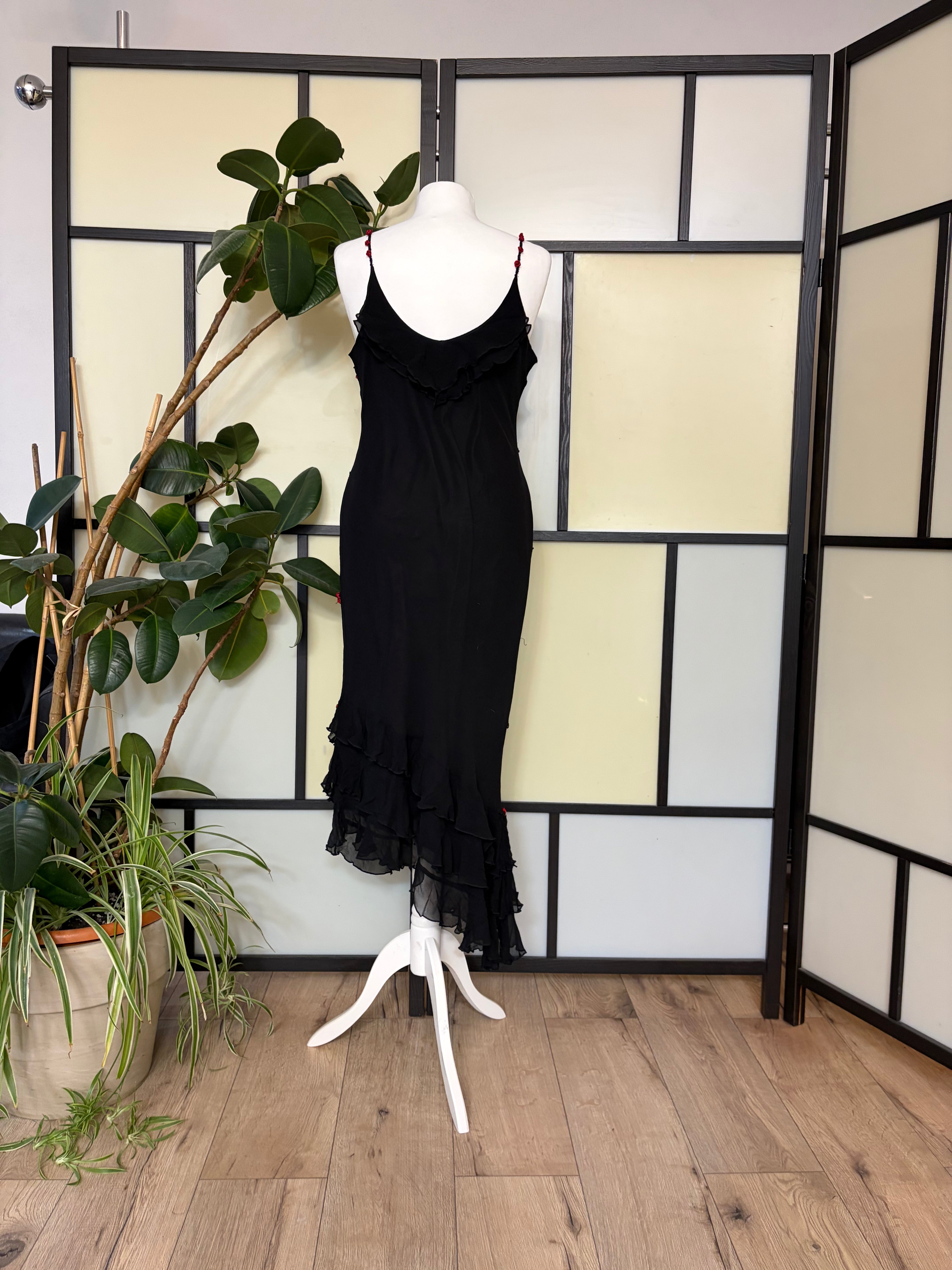 Black dress with roses