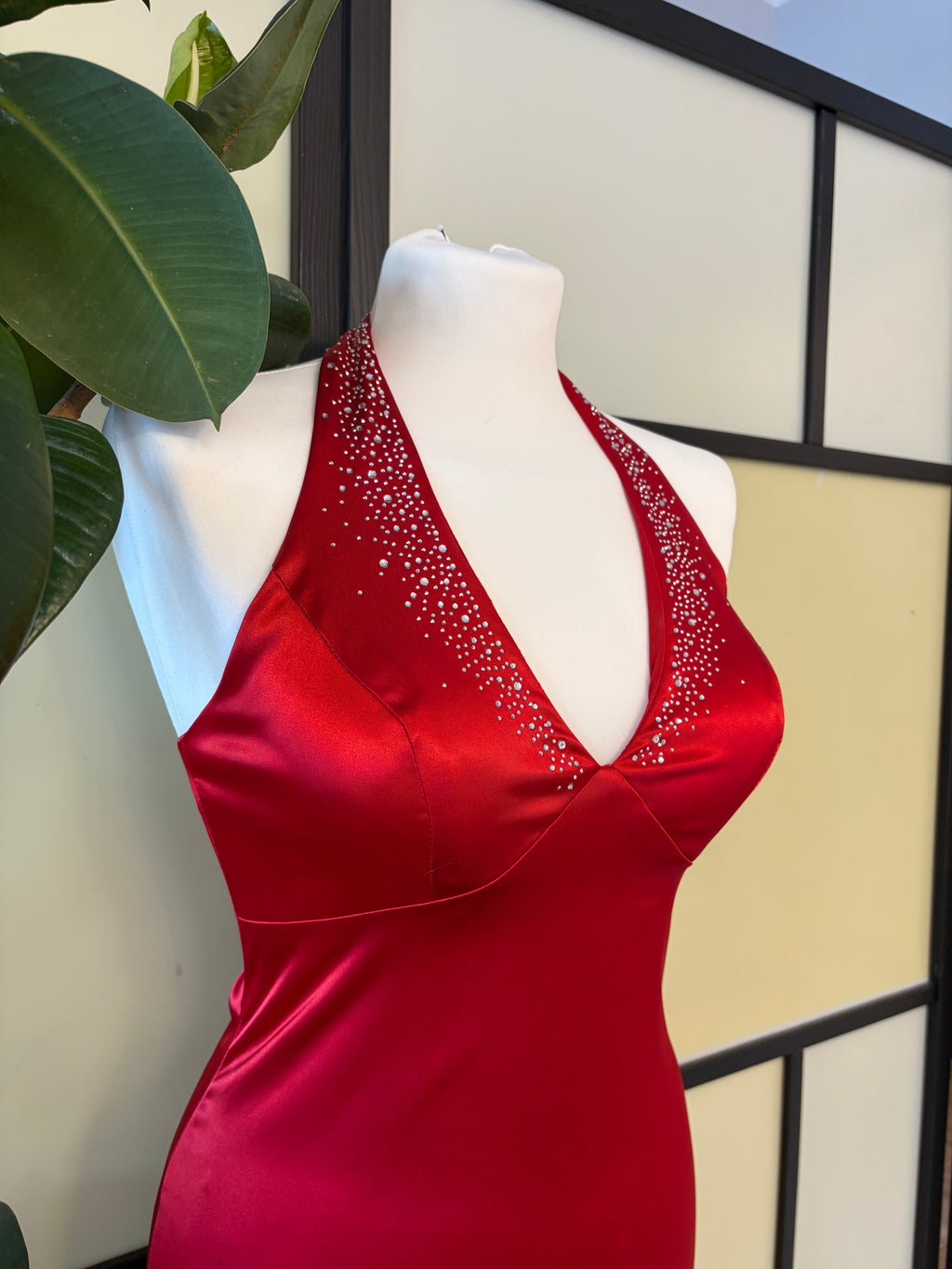 Red shimmering dress