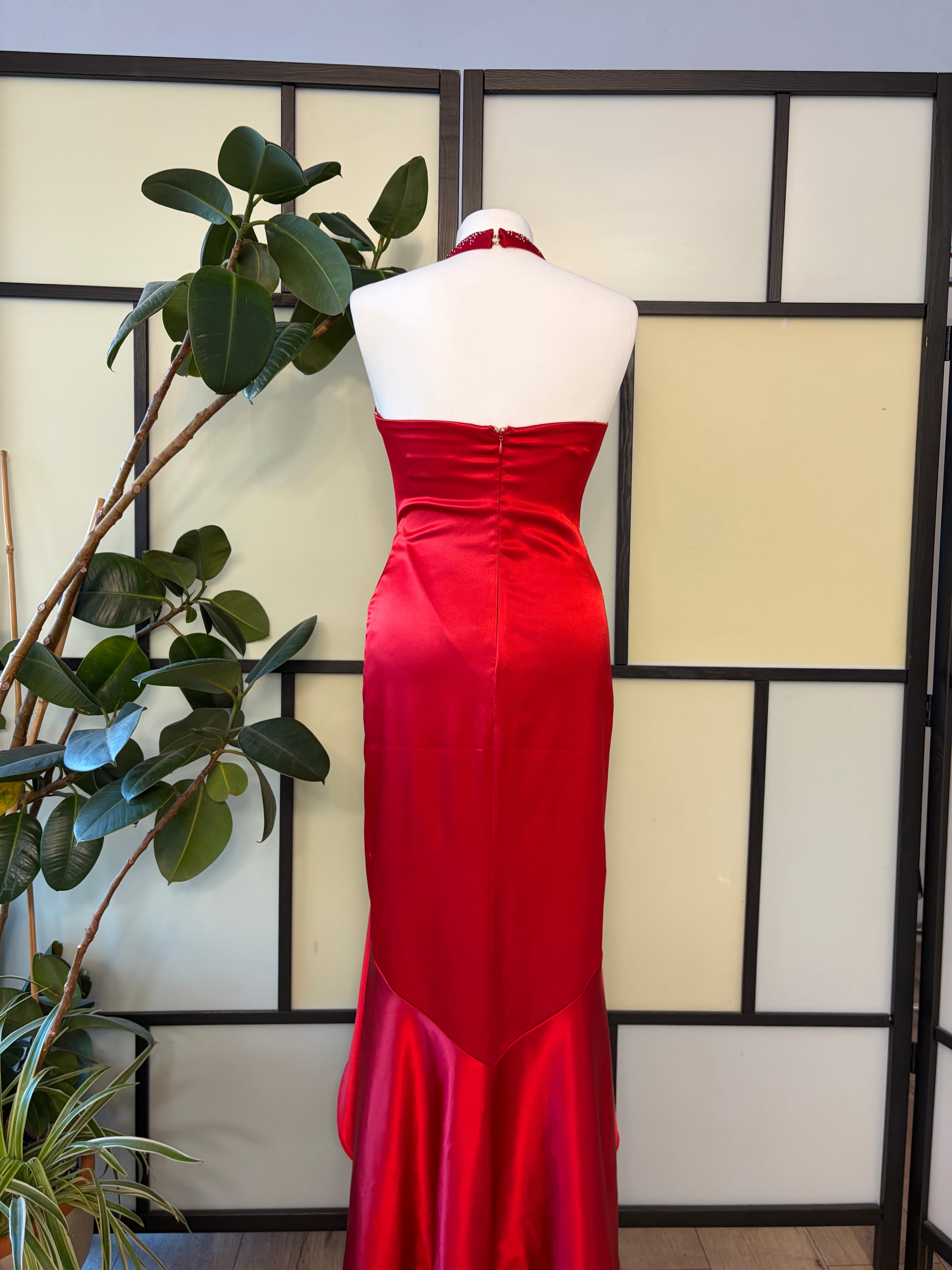 Red shimmering dress
