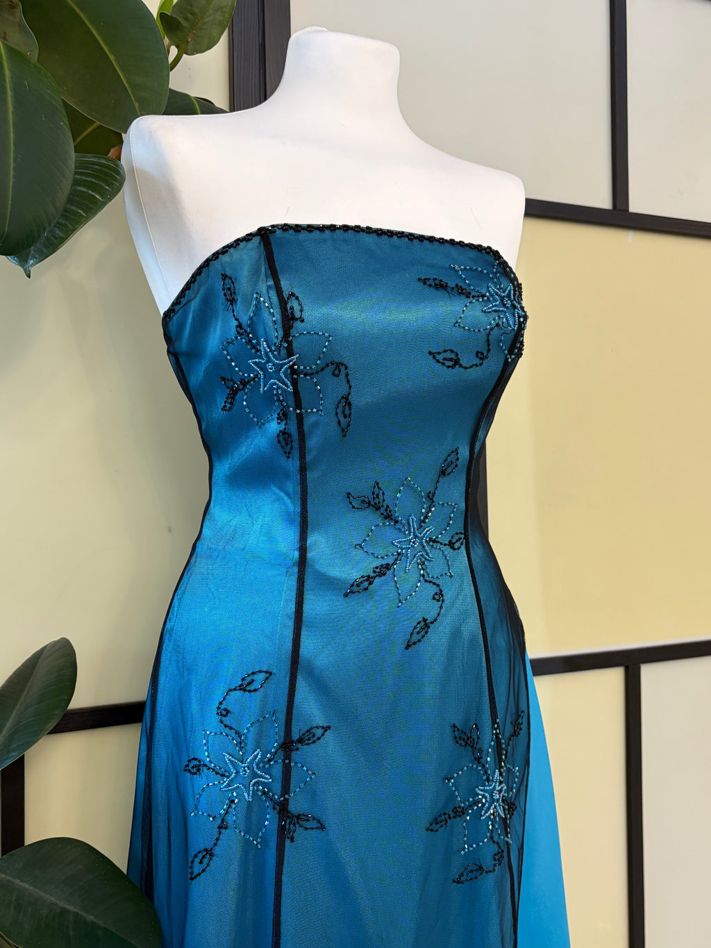 Blue beaded dress