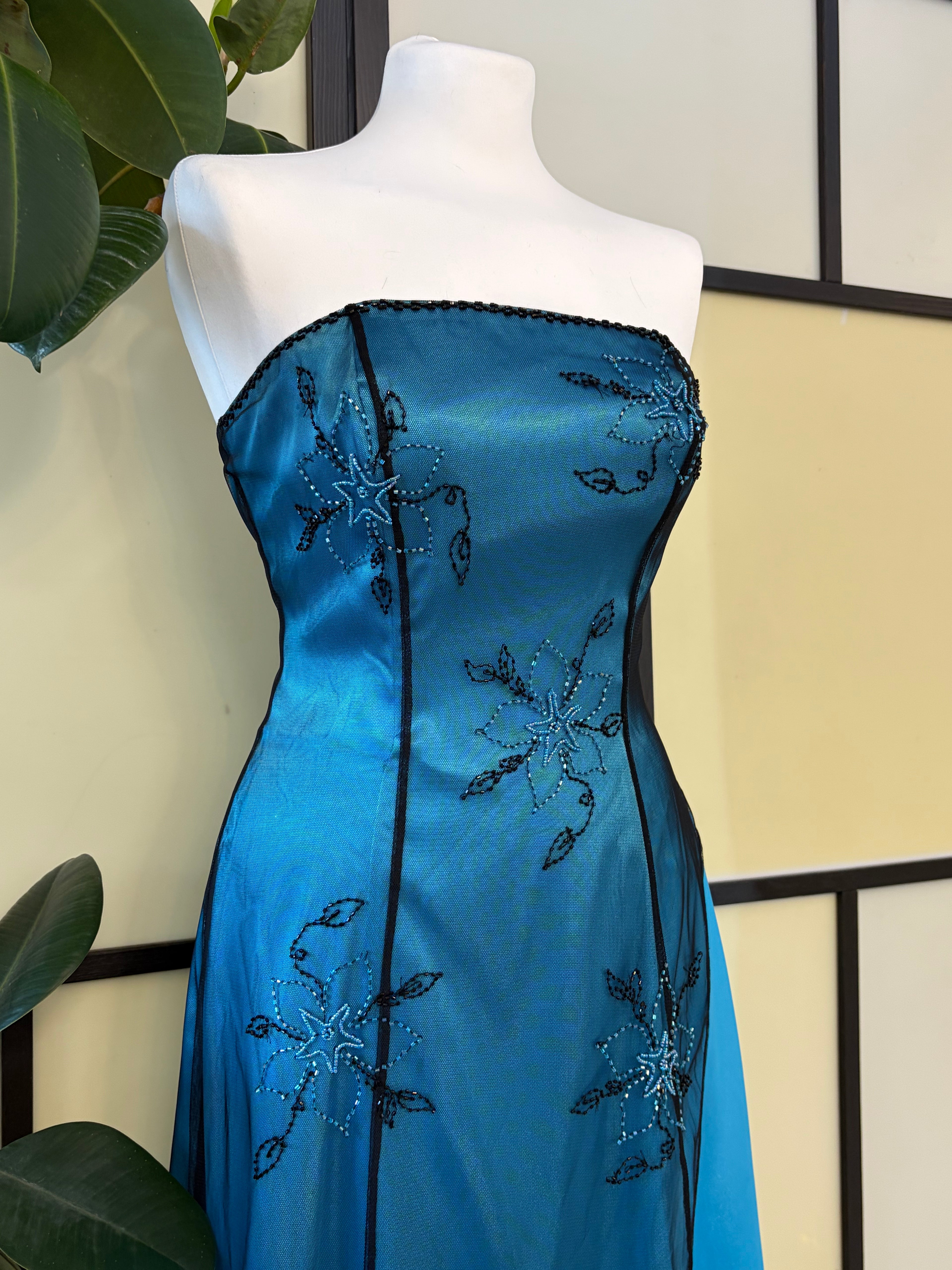 Blue beaded dress