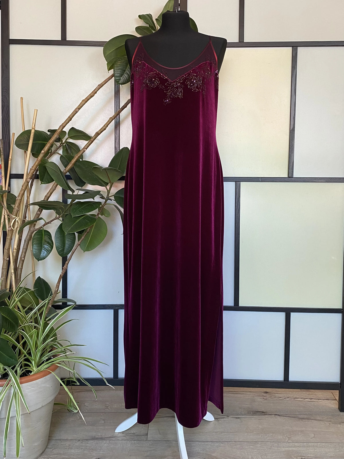 Burgundy suede dress