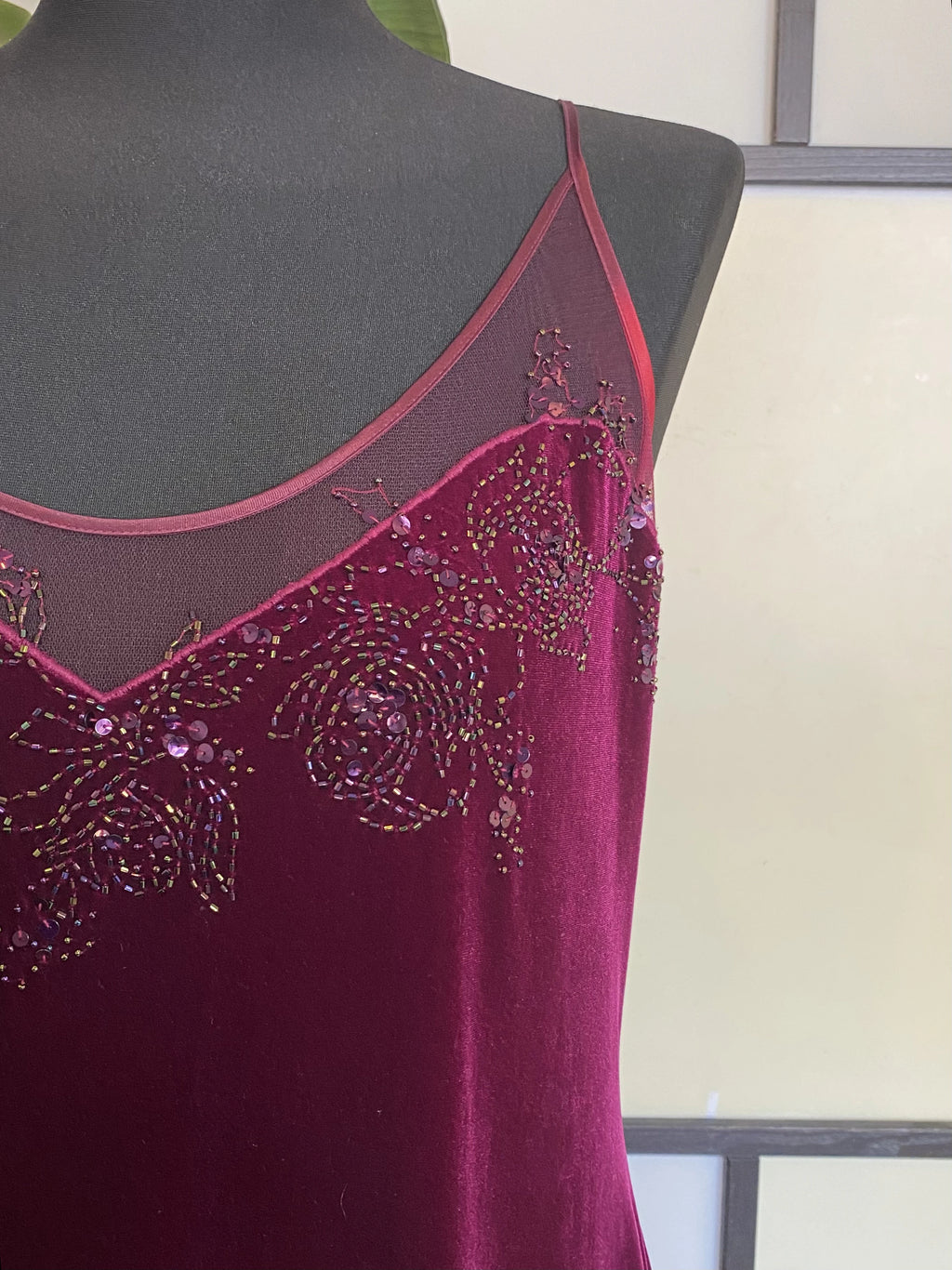 Burgundy suede dress
