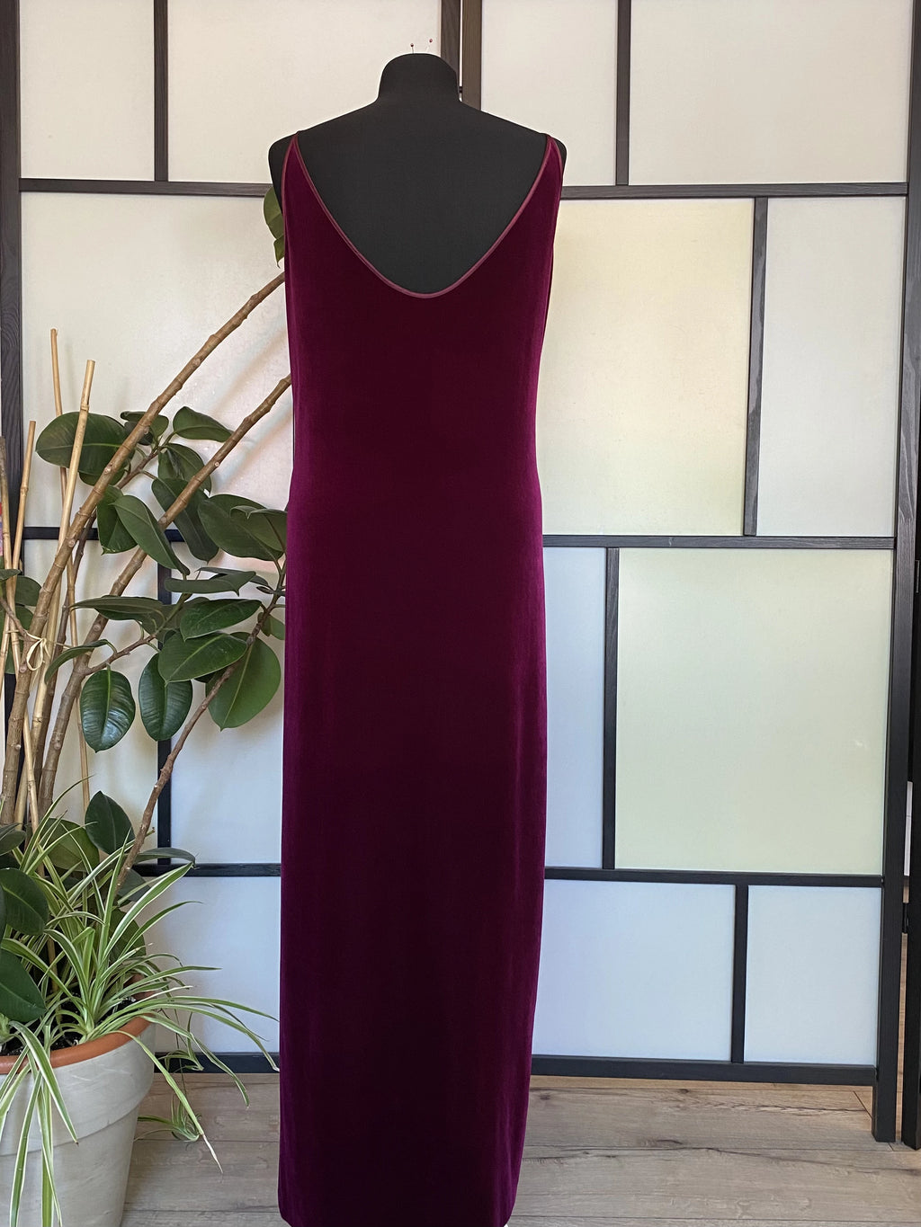 Burgundy suede dress