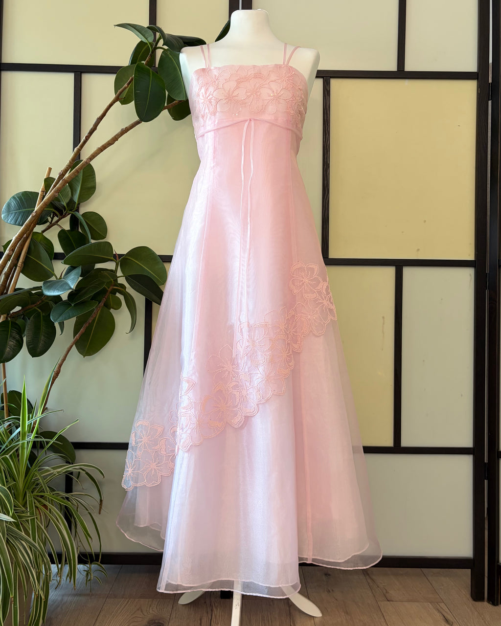 Powder pink multi-layered dress