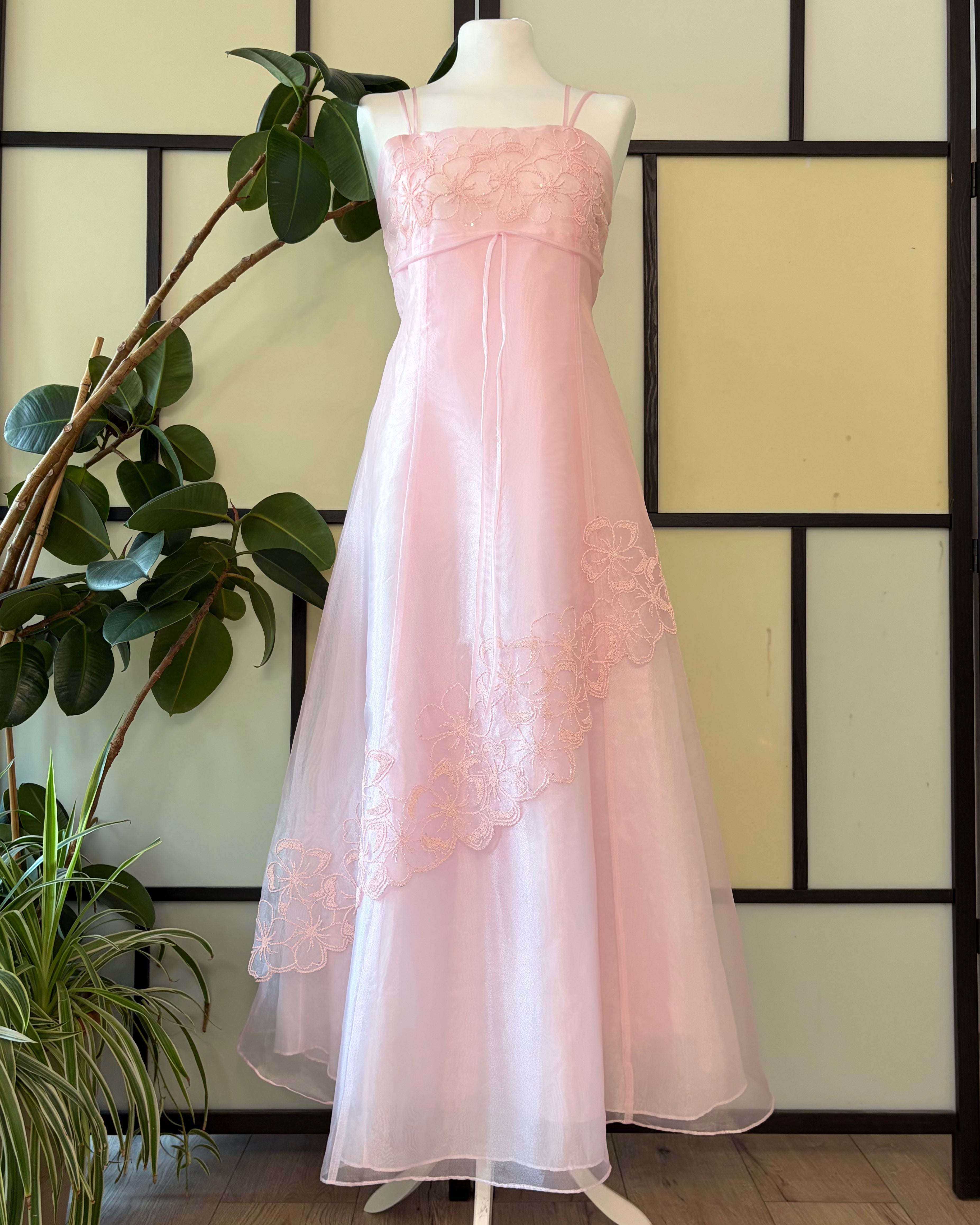Powder pink multi-layered dress