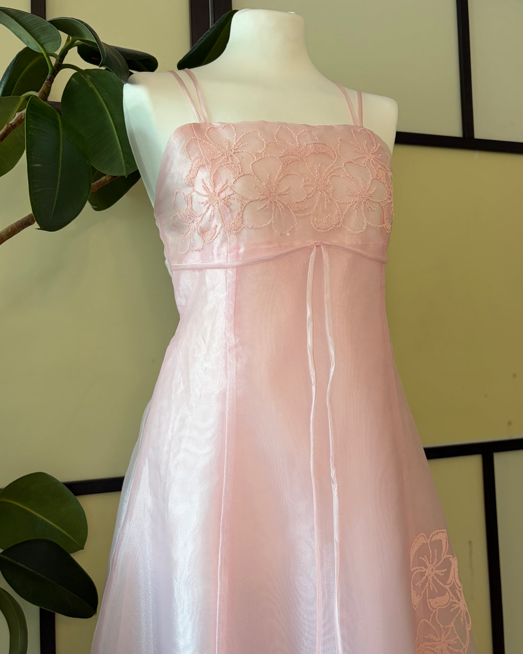 Powder pink multi-layered dress