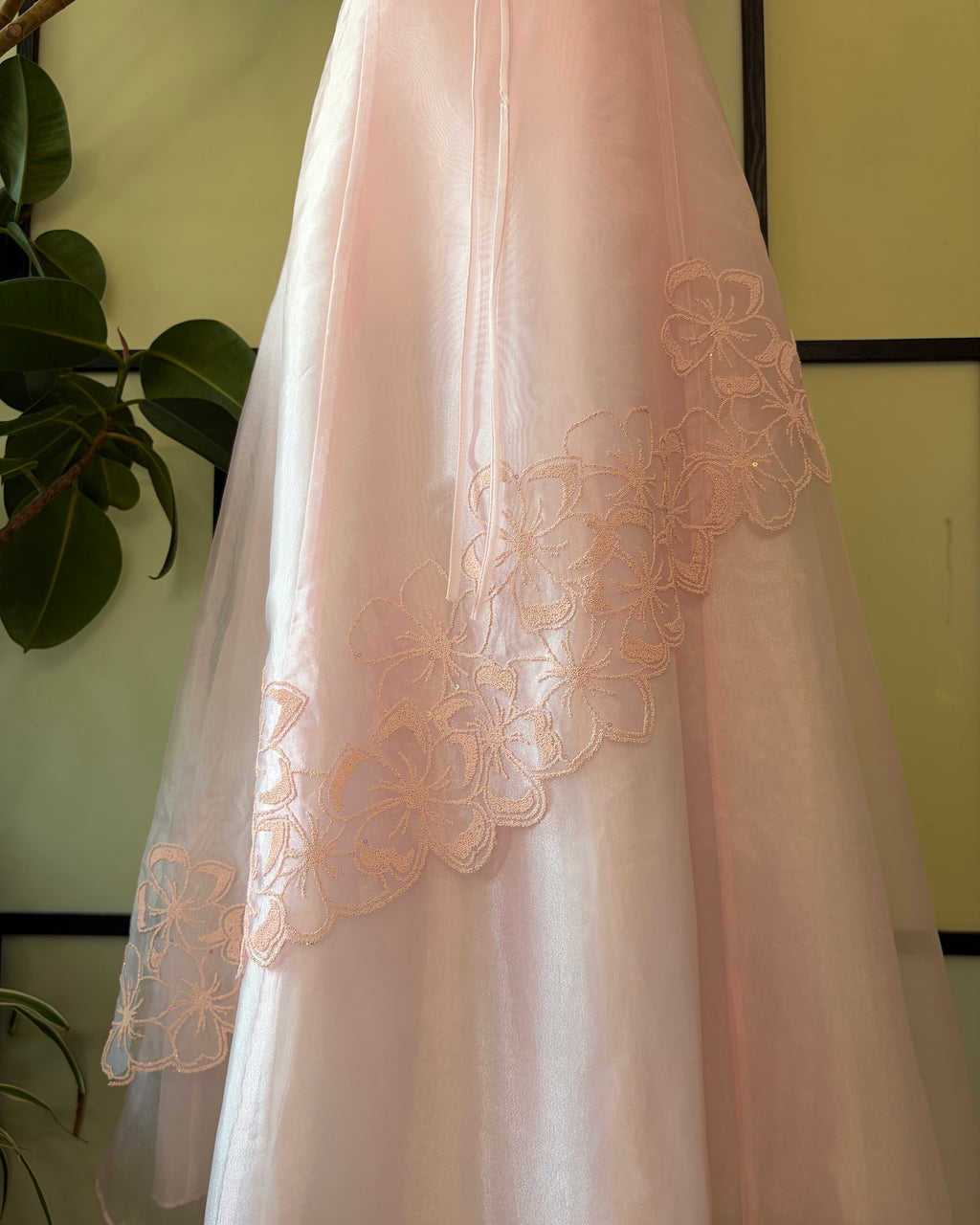 Powder pink multi-layered dress