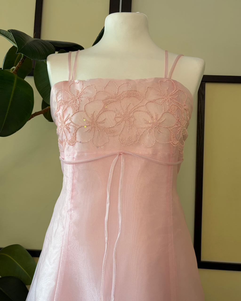 Powder pink multi-layered dress