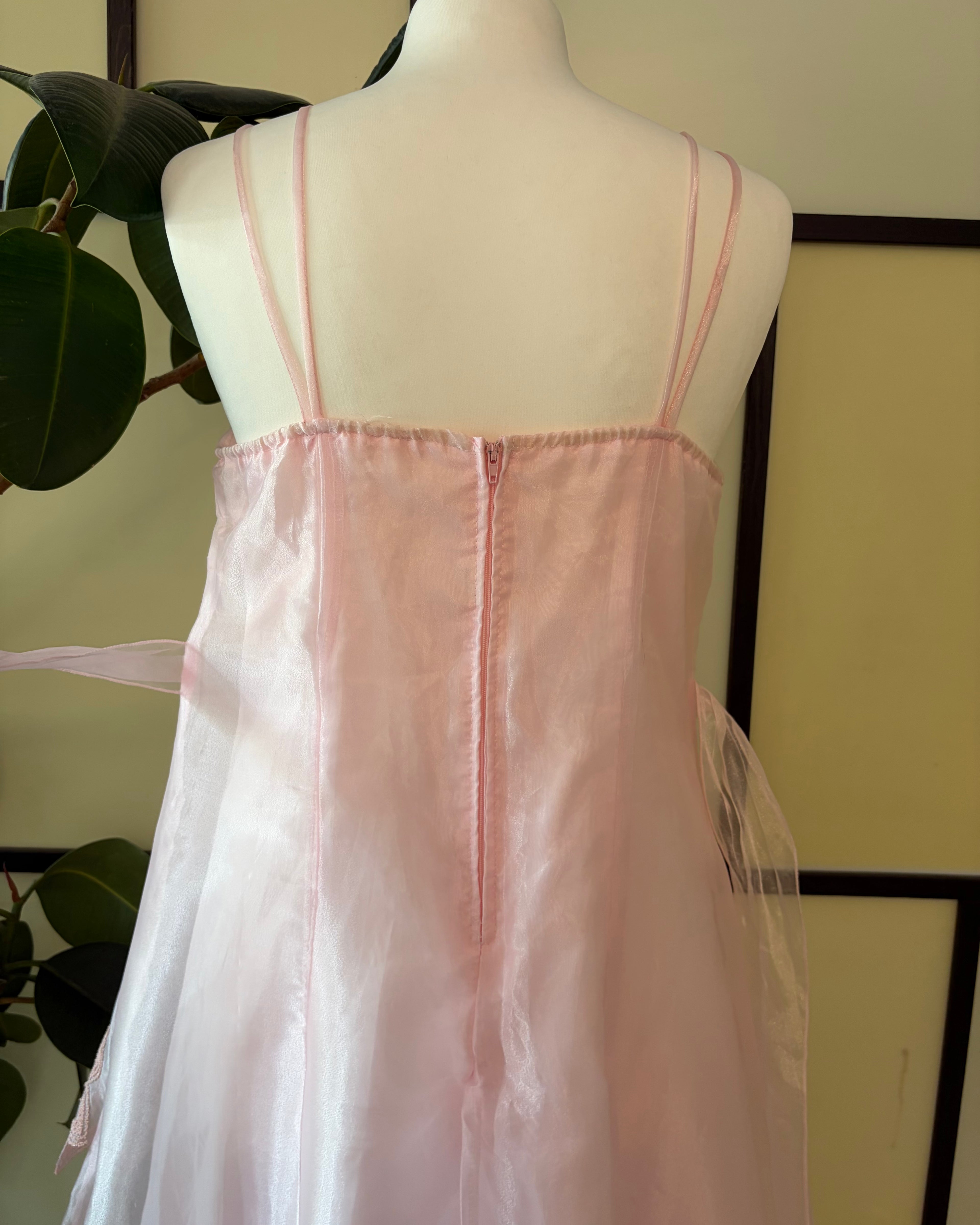 Powder pink multi-layered dress
