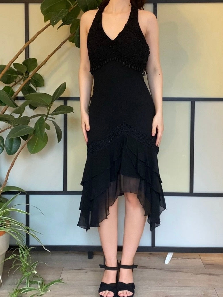 Black midi dress