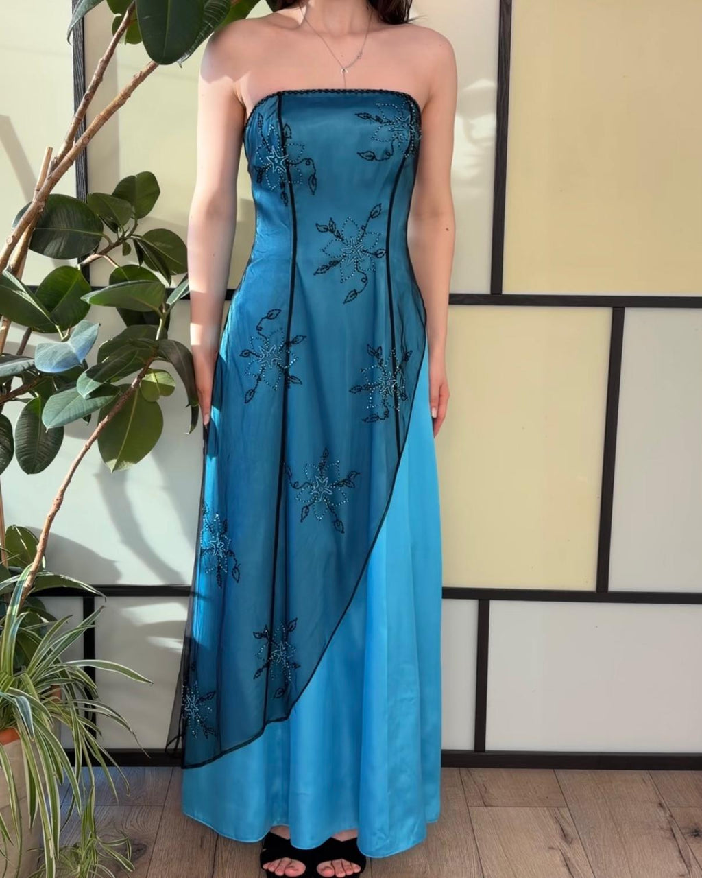 Blue beaded dress