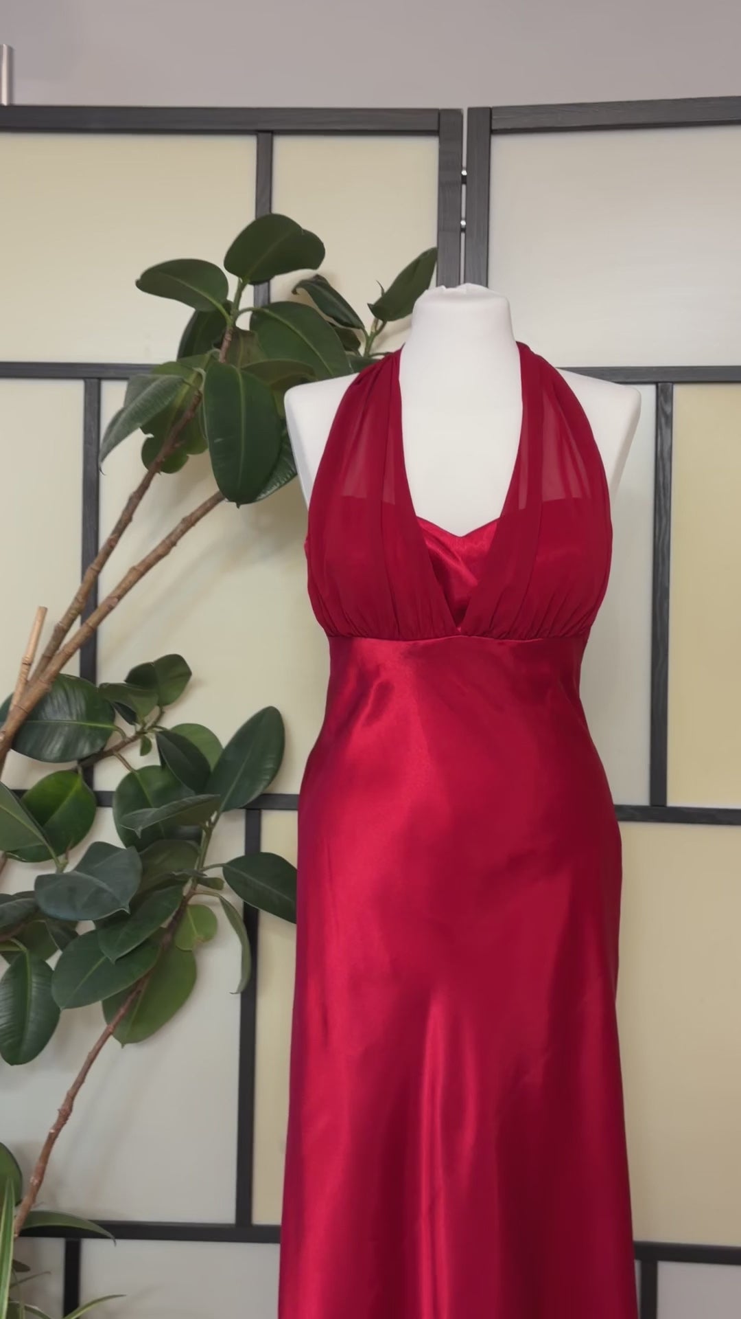 Red dress with a ruffle