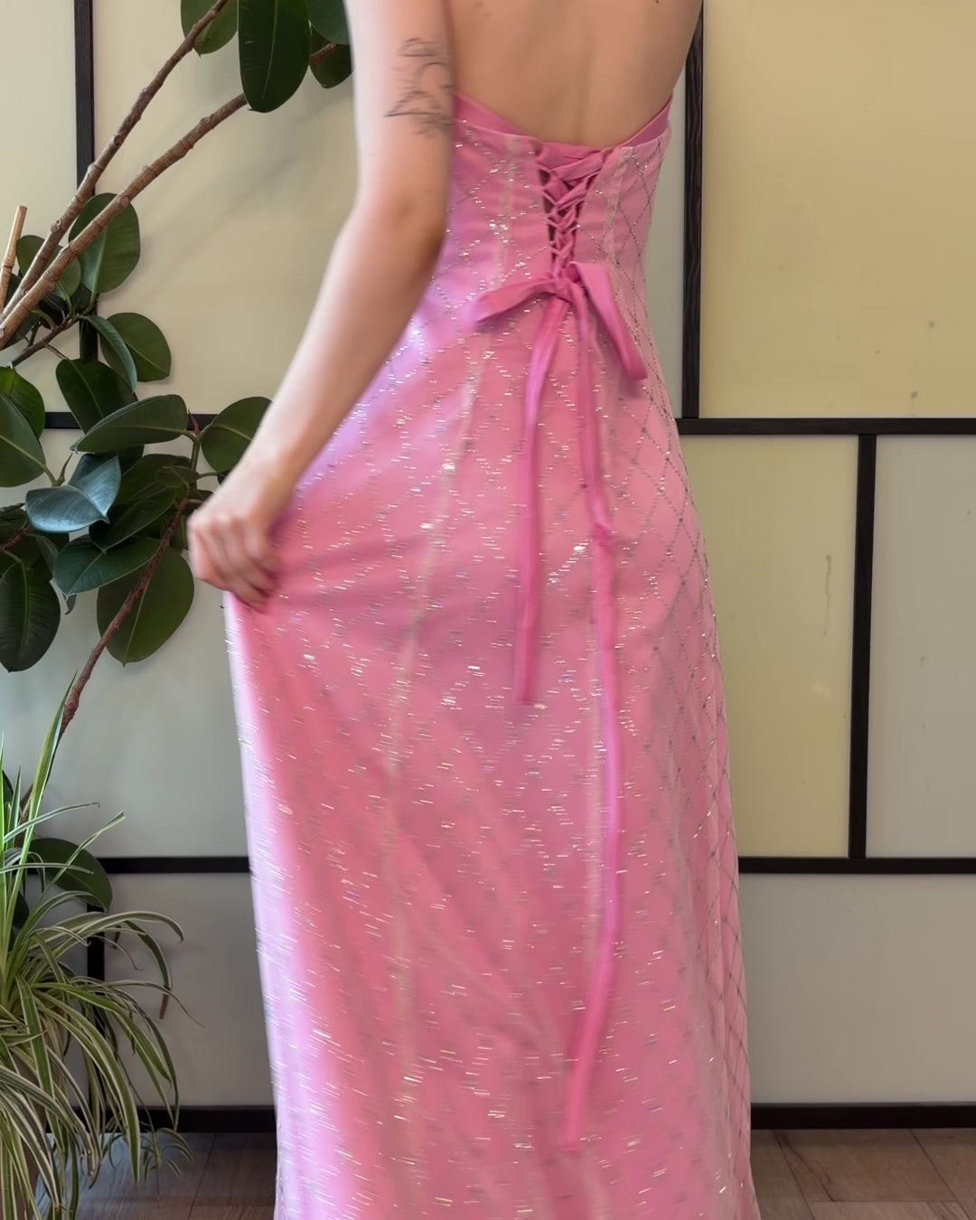 Pink glitter dress