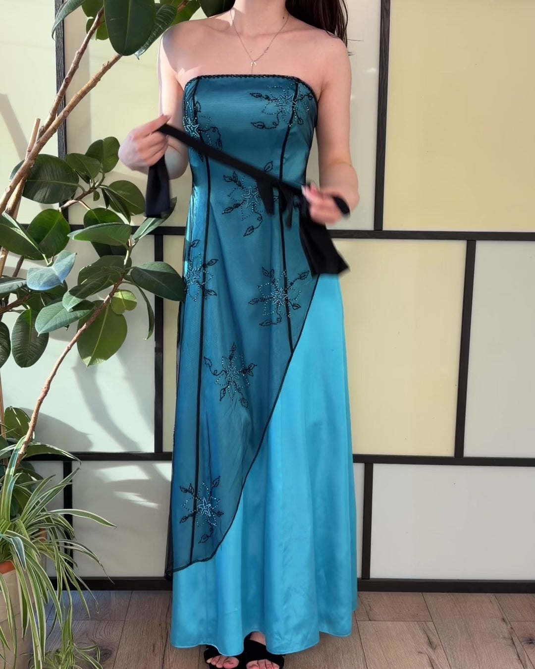Blue beaded dress